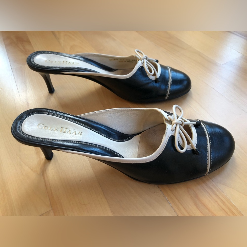 Cole Haan Women's Black Heeled Mules